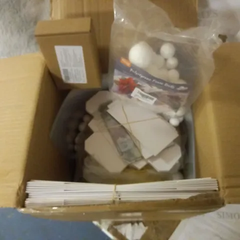 BOX OF ASSORTED CRAFTS SUPPLIES