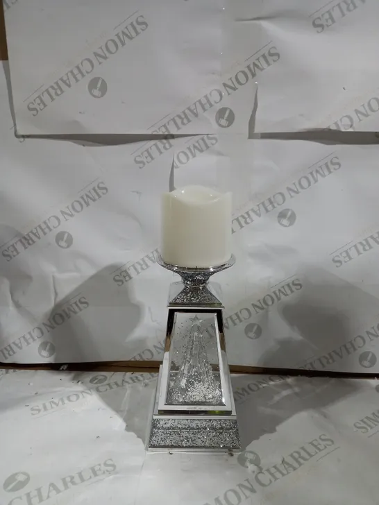 JULIEN MACDONALD FLAMELESS SWIRLING GLITTER CHRISTMAS TREE CANDLE HOLDER