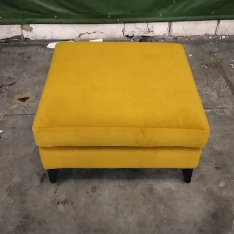 THE LOUNGE COMPANY MUSTARD PLUSH VELVET LARGE FOOTSTOOL 