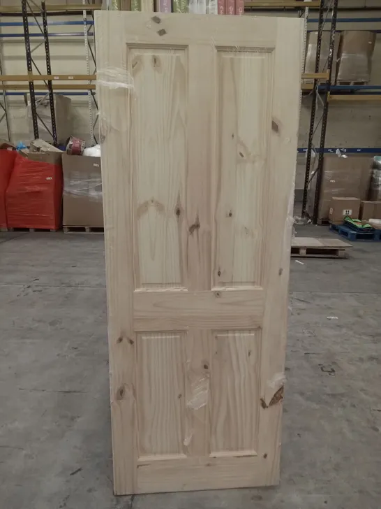 PACKAGED 762 X 1981MM GEOM 4 PANNEL KNOTTY PINE FIREDOOR INTERNAL DOOR 