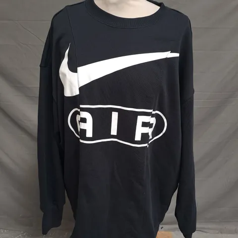 NIKE AIR OVERSIZED FIT LONG SLEEVE JUMPER IN BLACK SIZE LARGE