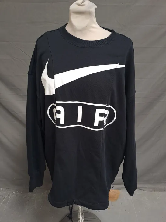 NIKE AIR OVERSIZED FIT LONG SLEEVE JUMPER IN BLACK SIZE LARGE