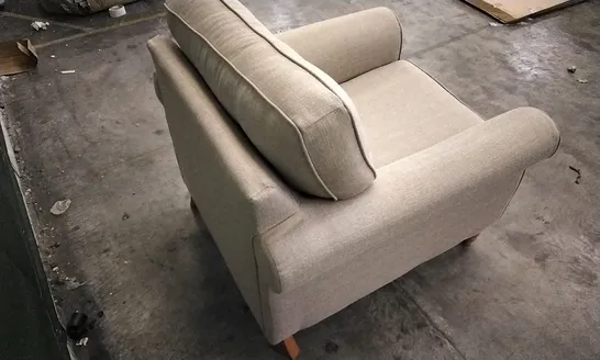 QUALITY DESIGNER BEIGE FABRIC ARMCHAIR 