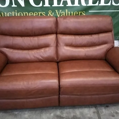 QUALITY DESIGNER DARK BROWN LEATHER 3 SEATER ELECTRIC RECLINER SOFA