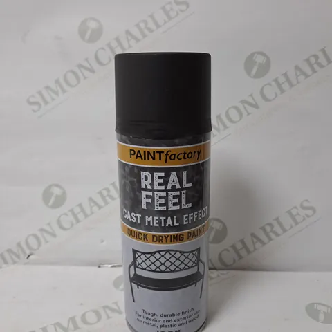 APPROXIMATELY 12 PAINT FACTORY REAL FEEL CAST METAL EFFECT QUICK DRYING SPRAY PAINT IN IRON 400ML 