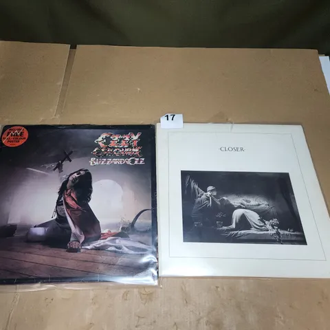 2 X VINYL LPS. JOY DIVISION CLOSER AND OZZY OSBOURNE BLIZZARD OF OZZ.