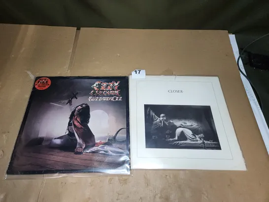 2 X VINYL LPS. JOY DIVISION CLOSER AND OZZY OSBOURNE BLIZZARD OF OZZ.