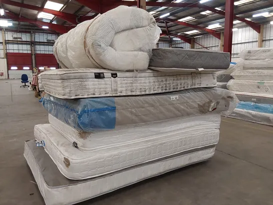 PALLET OF 7X ASSORTED MATTRESSES - VARIOUS SIZES, BRANDS, CONDITIONS