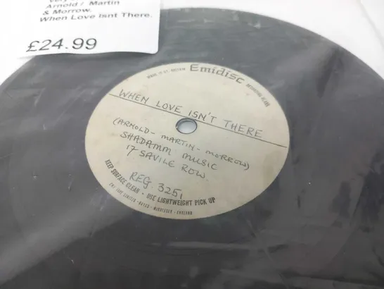 3 VERY RARE ACETATE VINYL 7” SINGLES TO INCLUDE. GUY DARELL, ARNOLD MARTIN & MORROW ETC.