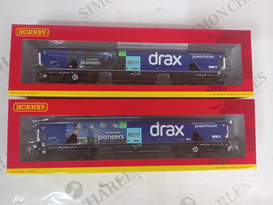 HORNBY SET OF TWO 00 GAUGE DRAX NORTHERN POWERHOUSE BIOMASS WAGON MODELS