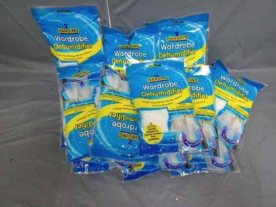 APPROXIMATELY 12 PACKS OF HANGING WARDROBE DEHUMIDIFIER 