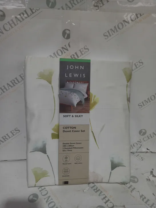 JOHN LEWIS GINKGO PANEL DOUBLE DUVET COVER SET