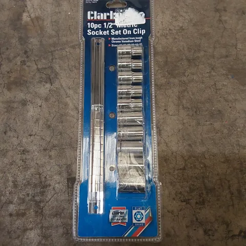 CLARKE 10pc 1/2" METRICSOCKET SET ON CLIP