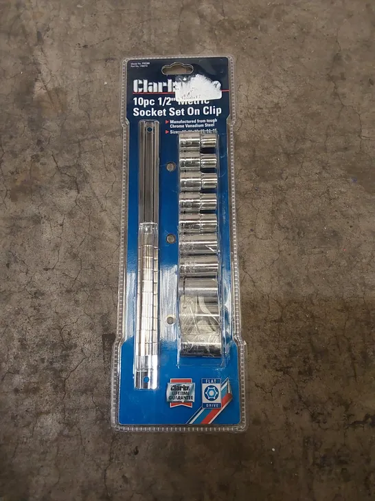 CLARKE 10pc 1/2" METRICSOCKET SET ON CLIP