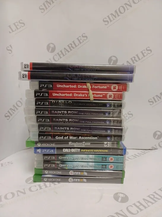 15 X ASSORTED VIDEO GAMES FOR VARIOUS CONSOLES TO INCLUDE SAINTS ROW THE THIRD, CALL OF DUTY INFINITE WARFARE, FIFA 18 ETC  