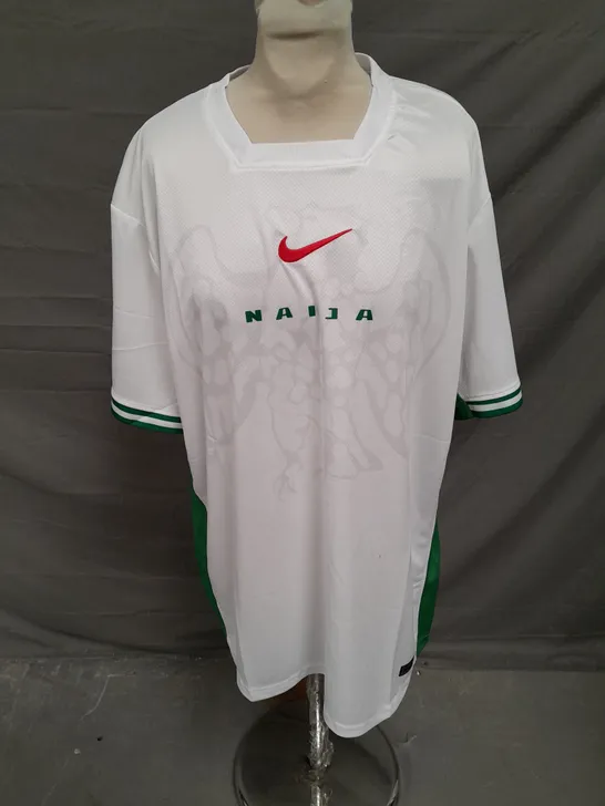 NIKE FOOTBALL JERSEY IN WHITE/GREEN SIZE XL