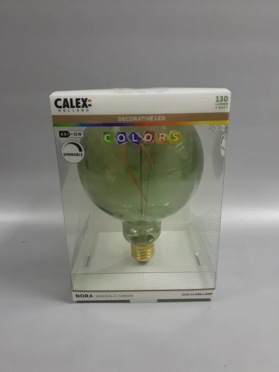 3 X BOXED CALEX HOLLAND NORA 130 LUMEN GLOBE LAMP - EMERALD GREEN G125