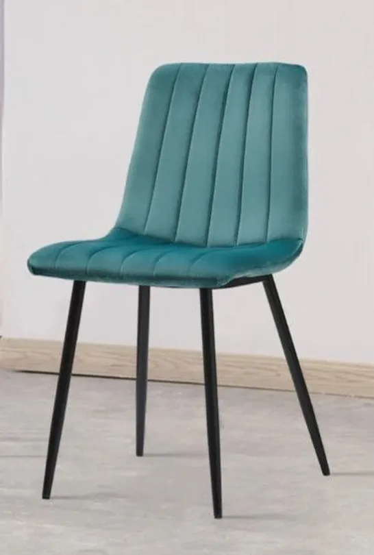 BOXED PAIR OF TWO CUMMER GREEN DINING CHAIRS