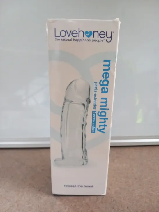 BOXED LOVEHONEY MEGA MIGHTY PENIS EXTENDER EXTRA TWO INCHES