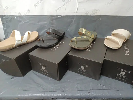 BOX OF APPROXIMATELY 4 ASSORTED PAIRS OF  SANDALS IN VARIOUS STYLES AND SIZES 