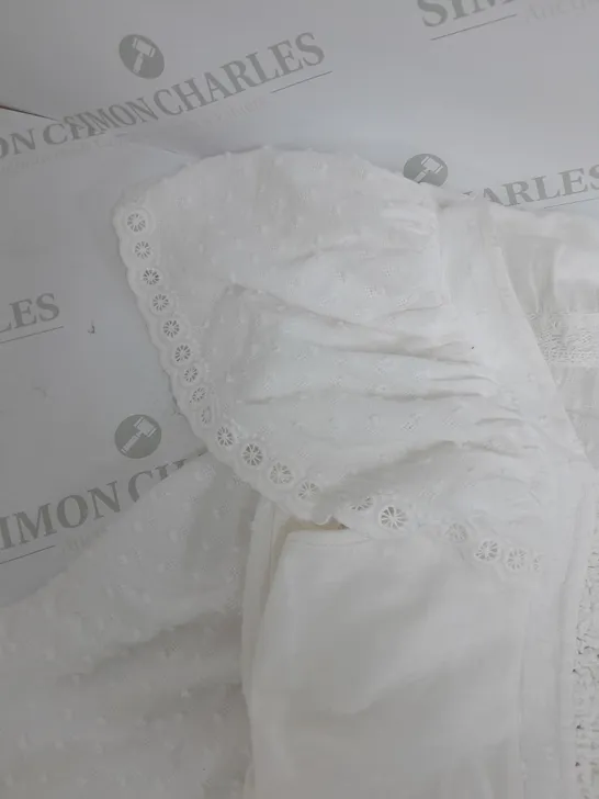 MONSOON WHITE CROCHET DRESS SIZE M