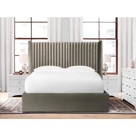 BAGGED SHELTON UPHOLSTERED BED FRAME // SIZE UNSPECIFIED (4 PIECES)