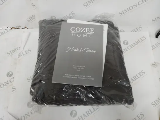 BOXED COZEE HOME HEATED BLANKET IN GREY 