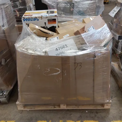 PALLET OF APPROXIMATELY 98 UNPROCESSED RAW RETURN HOUSEHOLD AND ELECTRICAL GOODS TO INCLUDE