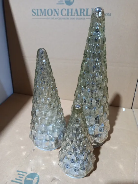 ALISON CORK SET OF MERCURY GLASS TREES