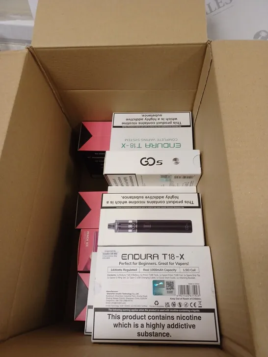 BOX OF APPROXIMATELY 100 ASSORTED E-CIGARETTES