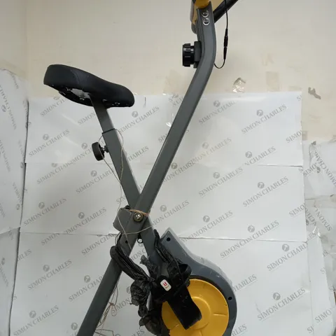 BOXED DAVINA FITNESS FOLDING MAGNETIC EXERCISE BIKE, YELLOW [COLLECTION ONLY]