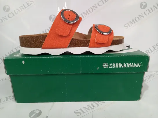 BOXED PAIR OF DR BRINKMANN OPEN TOE SANDALS IN ORANGE EU SIZE 37