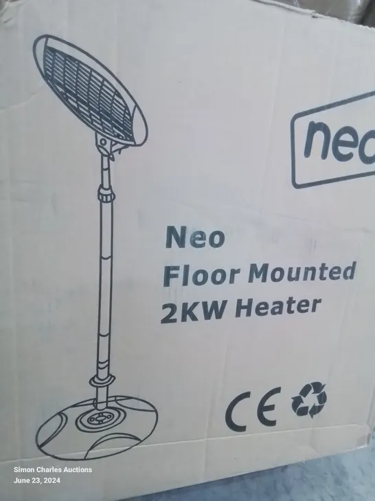 BOXED NEO OUTDOOR ELECTRIC PATIO HEATER 2KW BLACK