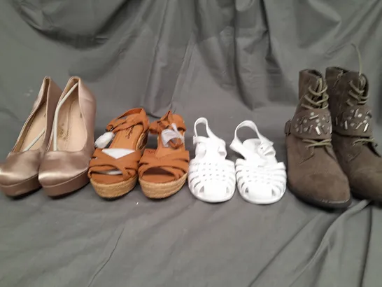 BOX OF APPROXIMATELY 10 ASSORTED PAIRS OF SHOES IN VARIOUS SIZES, COLOURS AND STYLES