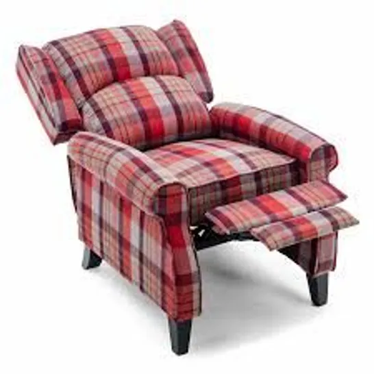 BOXED EATON RED FABRIC PUSHBACK RECLINING EASY CHAIR (1 BOX) RRP £379.99