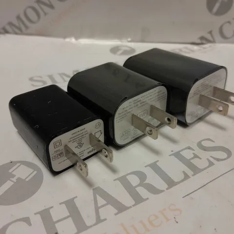 LARGE QUANTITY OF 2-PIN AMERICAN USB-A ADAPTER PLUGS IN BLACK