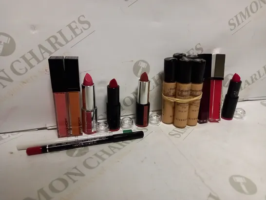 LOT OF APPROXIMATELY 26 GIVENCHY PRODUCTS TO INCLUDE LIP GLOSS (6ml) - 037 SECRET NUDE, ROUGE A LEVRES LIPSTICK (3.4g) - 201 ROSE TAFFETAS, LIP GLOSS (6ml) - 038 PINK EVOCATION, ETC