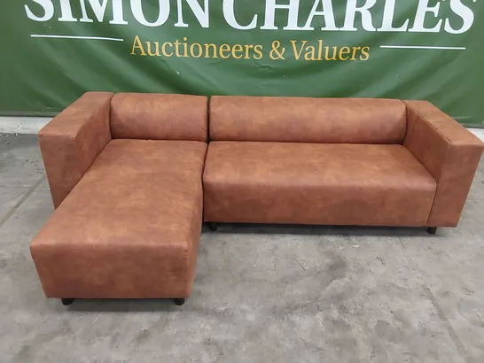 DESIGNER CLARKSON CORNER CHAISE SOFA - CHESNUT