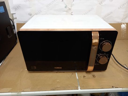 TOWER MANUAL SOLO MICROWAVE, 800W, 20L, WHITE/ROSE GOLD