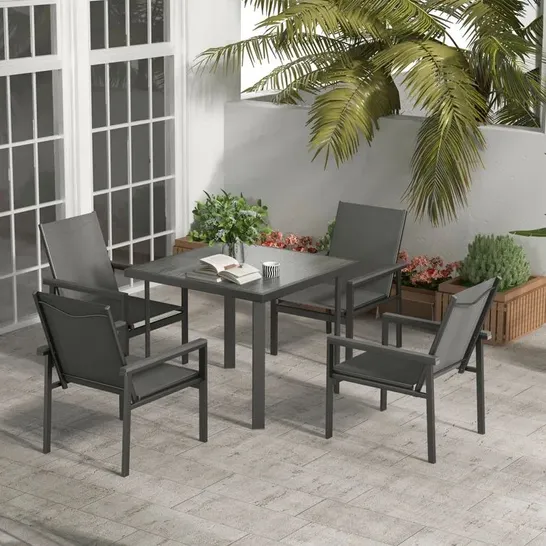 BOXED NICOLAU SQUARE 6-PERSON 150cm LONG DINING SET (2 BOXES)