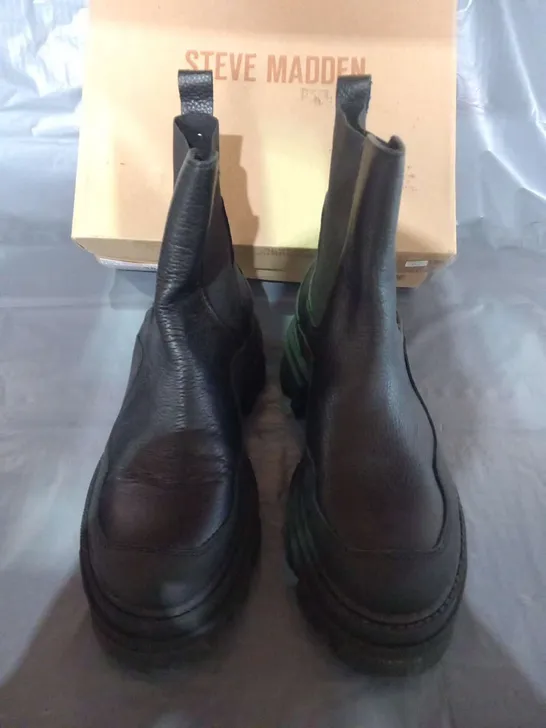 BOXED STEVE MADDEN MERILYN BLACK ANKLE BOOTS SIZE 5