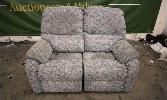 QUALITY BRITISH DESIGNED & MANUFACTURED G PLAN GREY PATTERNED FABRIC ELECTRIC RECLINING 2 SEATER SOFA