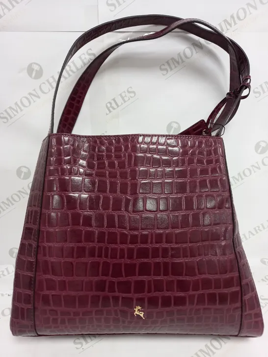 LEATHER CROCODILE PRINT IN PURPLE