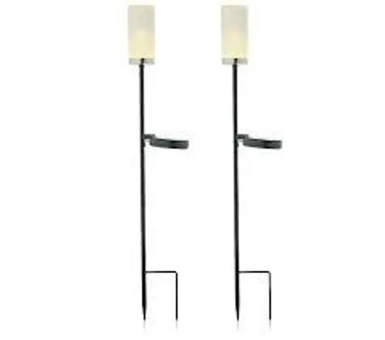 BOXED HOME2GARDEN SET OF 2 SOLAR LED CRYSTAL EFFECT STAKE LIGHTS - COLOUR CHANGING