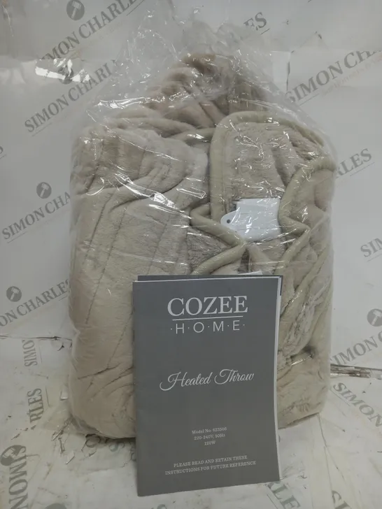 COZEE HOME VELVETSOFT HEATED THROW IN STONE 