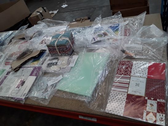 BOX OF APPROXIMATELY 50 ASSORTED ITEMS TO INCLUDE: VIVI GADE DESIGN RED AND WHITE PAPER PAD, DIE/STAMP SET, DIE COLLECTION ETC