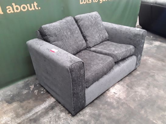 DESIGNER GREY FABRIC TWO SEATER SOFA