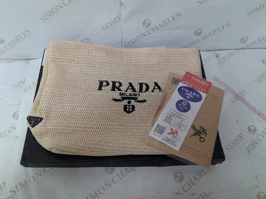 PRADA TOTE BAG IN BEIGE WEAVE 