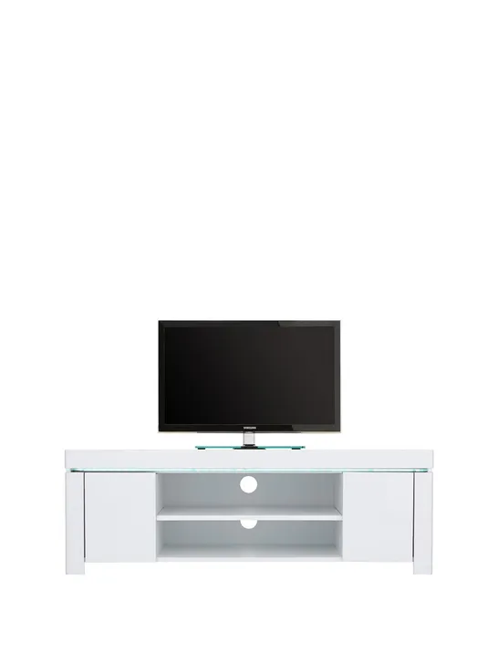 BOXED ATLANTIC GLOSS CORNER TV UNIT - WHITE (1 BOX) RRP £219