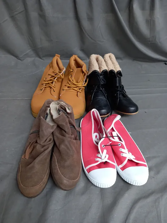 BOX OF APPROX 10 PAIRS OF ASSORTED WOMENS SHOES IN VATIOUS COLOURS, STYLES AND SIZES